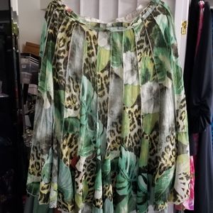 Alberto Makali gored tropical print skirt, Size 12